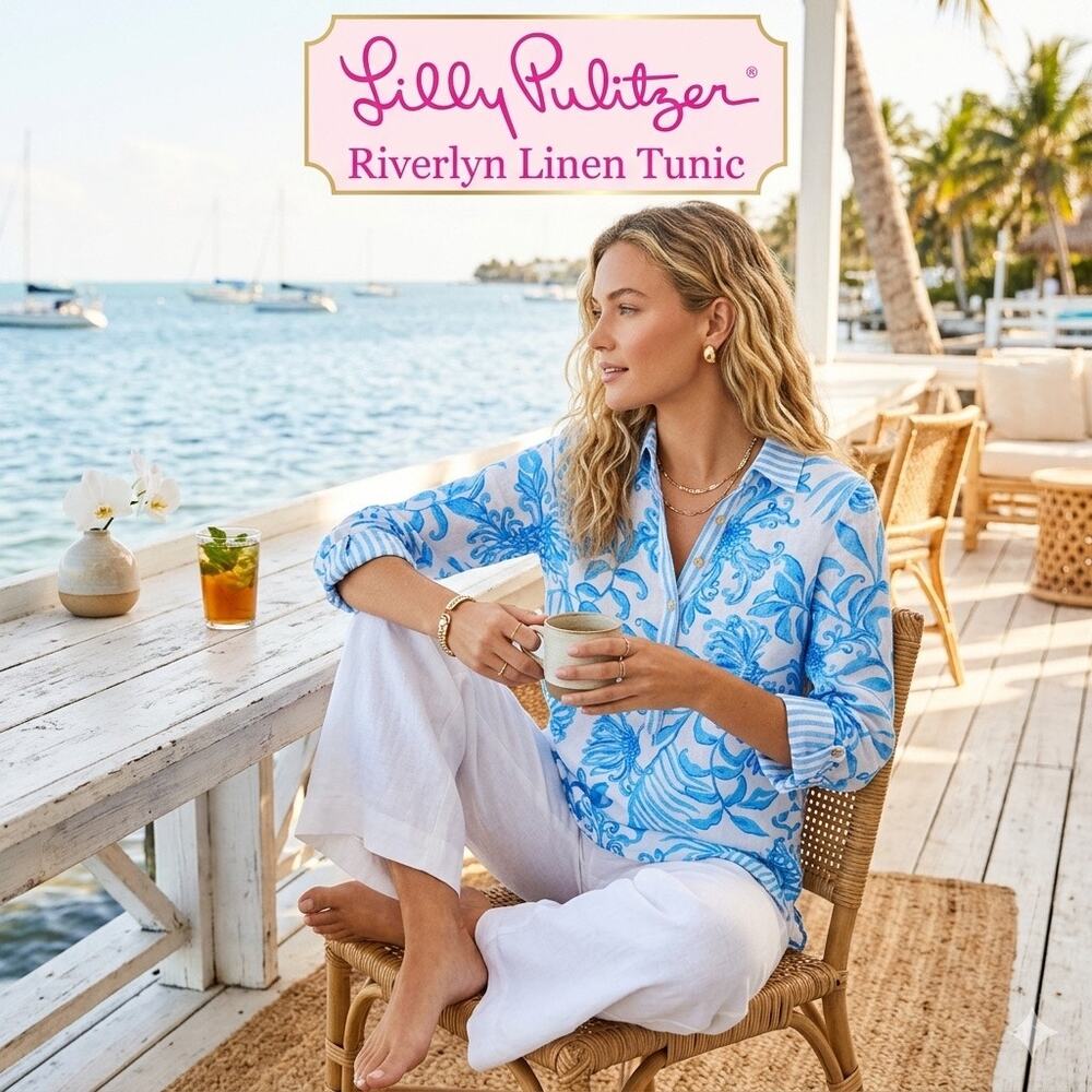 Lilly Pulitzer Riverlyn Pieced Print Tunic - Resort White